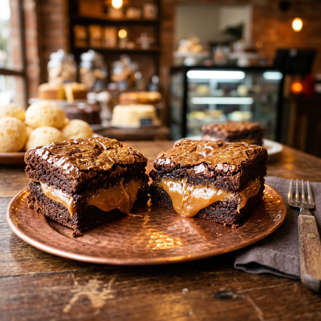 Brownie Recheado com Doce de Leite Mineiro